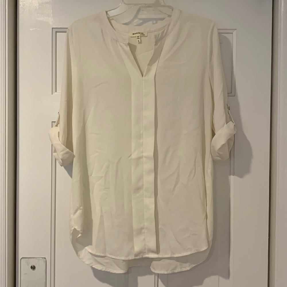 Monteau Cream Blouse size L